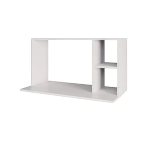 Suporte Microondas com 2 Nichos em MDP Suspenso Zain 80cm Branco M12 - D`Rossi