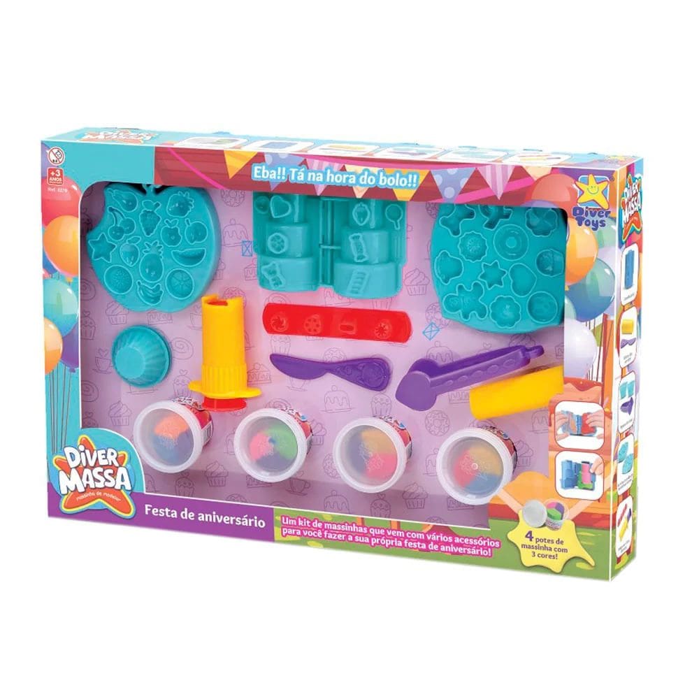 Diver Massa - Festa De Aniversario (Massa De Modelar C/Acessorios)