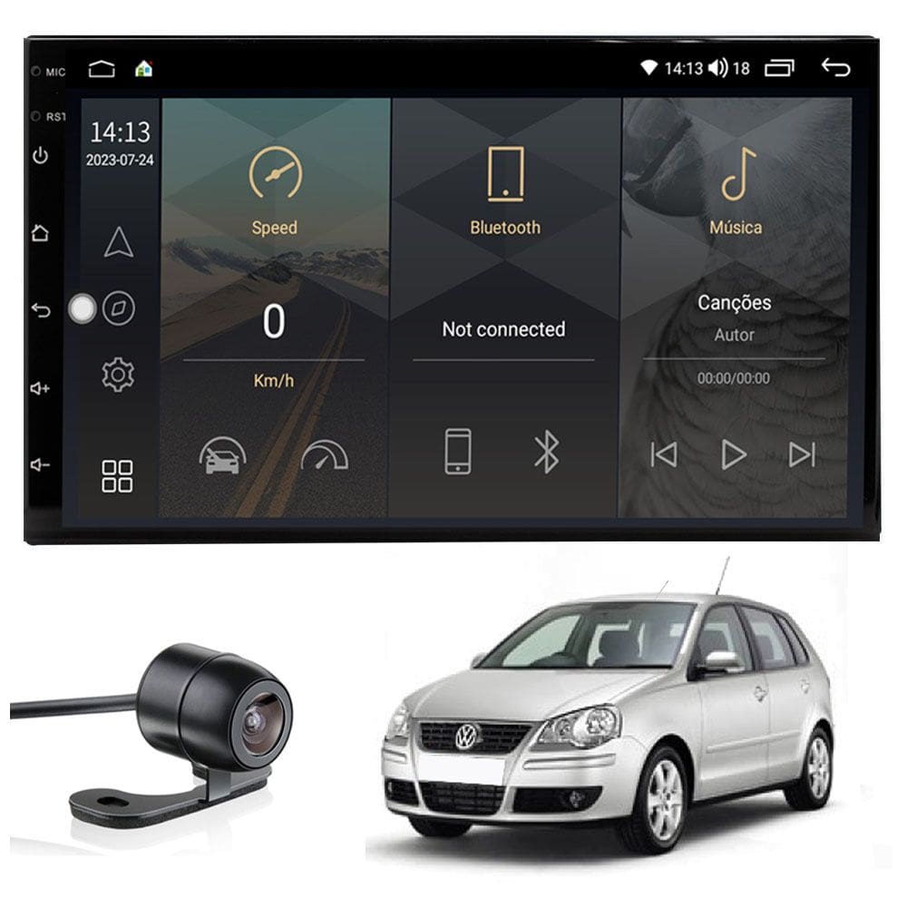 Central Multimídia Polo 2003 2004 2005 2006 2007 2008 2009 2010 20011 2012 Tela IPS 7" Polegadas 2GB Carplay e Androisd Auto + Câmera de ré
