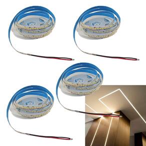 Fita Led 4000K 5 Metros 16W 240 Leds Kit 4 Unidades Casa Quarto Sala Recepçao Espelho Sanca Teto Rebaixado Gesso