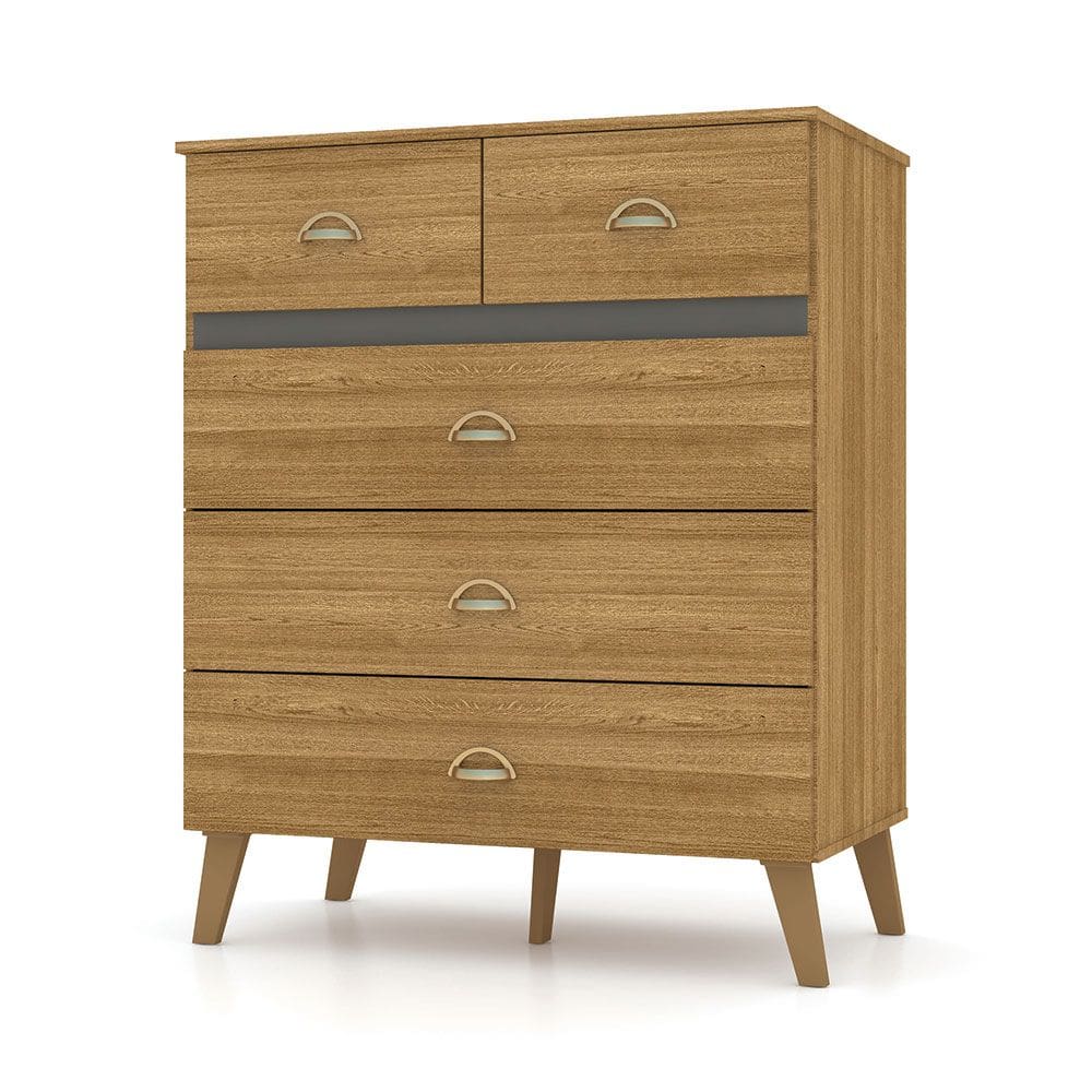 Cômoda para Quarto 05 Gavetas Milão Nature - Pallazio