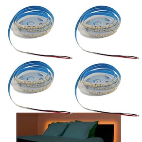 Fita Led 3000K 5 Metros 16E 240 Leds Kit 4 Unidades Quarto Sala Casa Apartamento Espelho Sanca