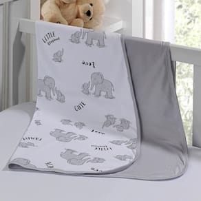 Cueiro Duplo Tecebem Baby Dom Malha Estampado kinder 80cm x 90cm Cinza
