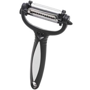 Descascador de Legumes 3 Lâminas Giratórias 15cm Preto Lyor Inox Plástico Manual Multifuncional