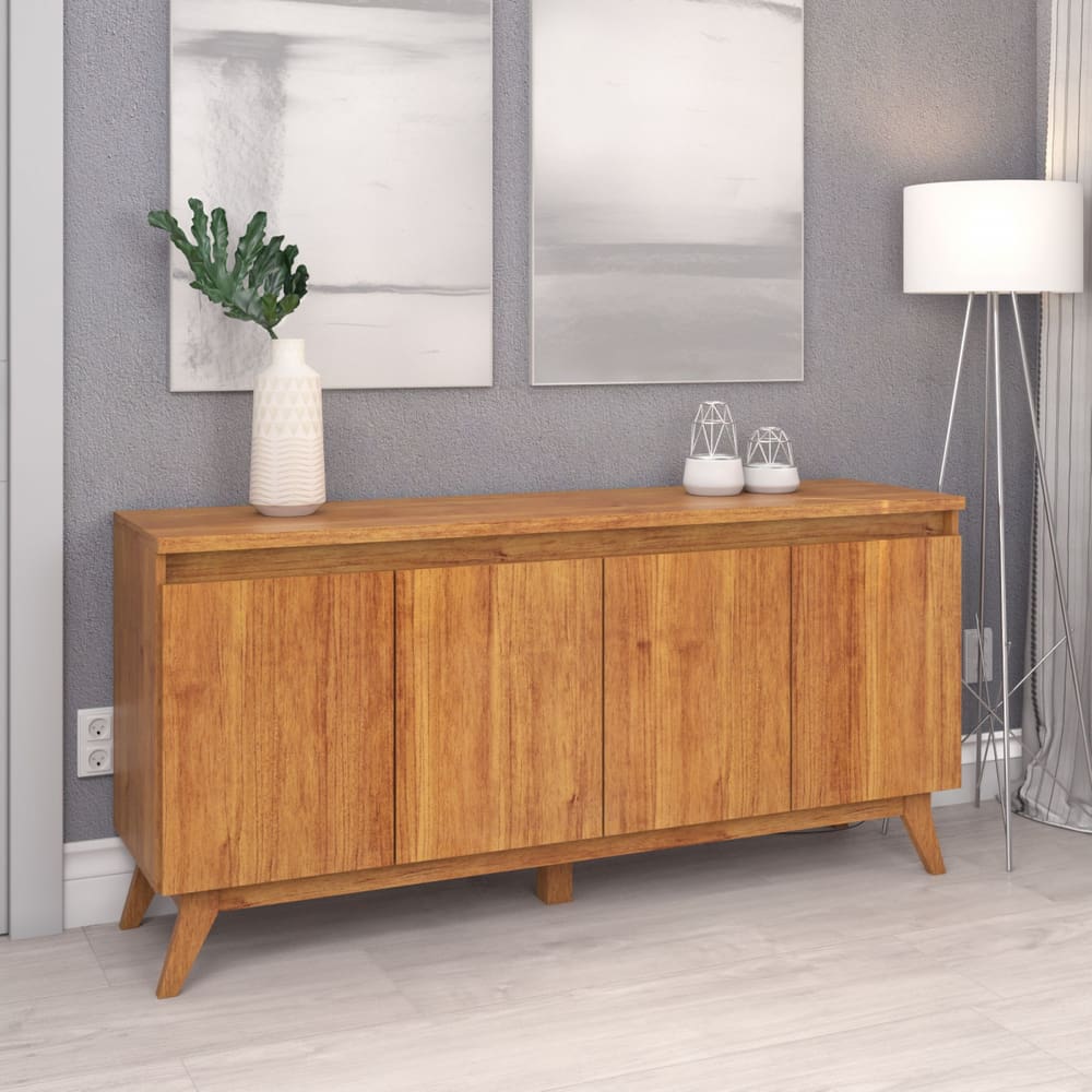 Buffet 4 Portas 2 Prateleiras Internas Space Cobre - Casa Giulia