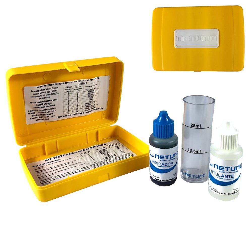 Kit Estojo Para Avaliação Teste De Alcalinidade Para Água Piscinas - 03284 Netuno