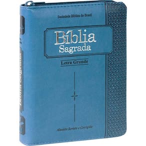 Bíblia Sagrada Letra Grande - ARC - Azul - Ziper - SBB