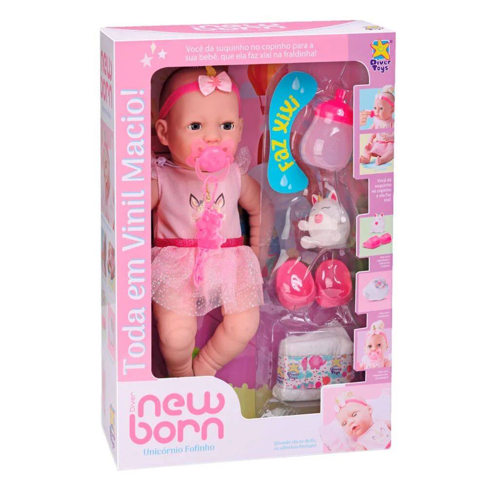 Boneca Diver New Born - Unicornio Fofinho
