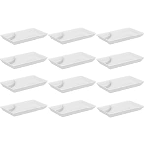12 Pratos de Sushi Comida Japonesa com Porta Shoyu Branco Restaurante Uno Coza Oriental