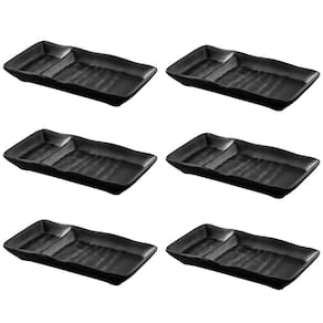 Conjunto 6 Pratos para Sushi Retangular 18cm Cozinha Oriental Osaka Haus Concept Preto