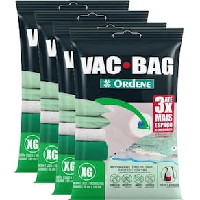4 Vac Bag Extra Grande 80x100cm cada Saco à Vacuo para Edredom Ordene Transparente