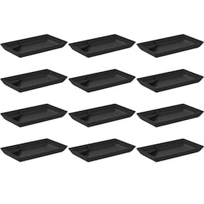 Kit 12 Pratos para Sushi Comida Japonesa com Porta Shoyu Comida Oriental Preto Uno Coza