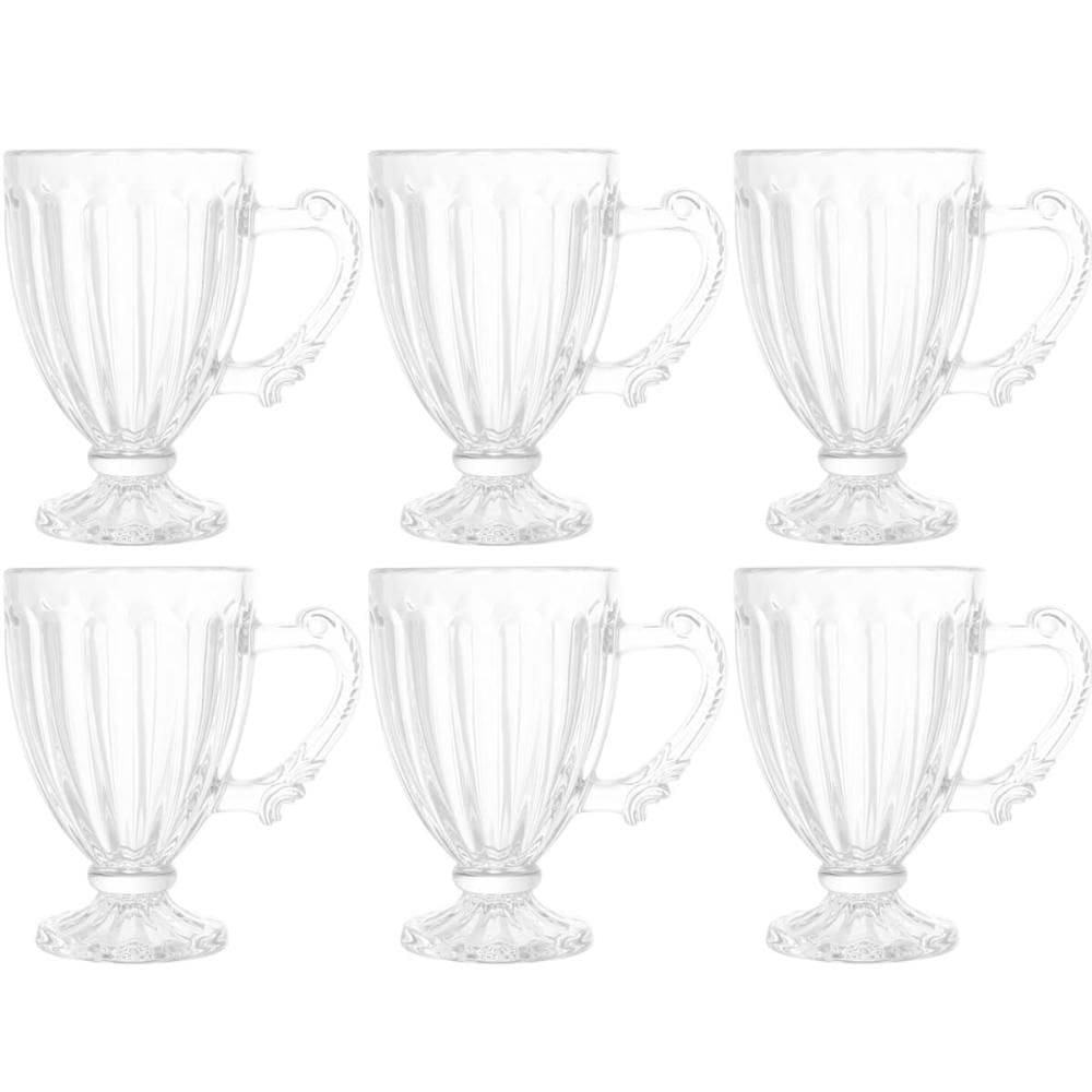 Jogo de Xícaras de Café 6 peças Taças Pequenas 100ml Cristal Imperial Lyor Casa Cafeteria
