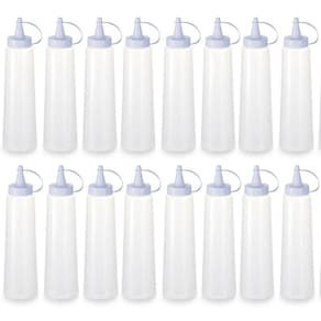 Kit 16 Bisnagas Plásticas Grandes 400ml Crepe Maionese Ketchup Mostarda Lancheria