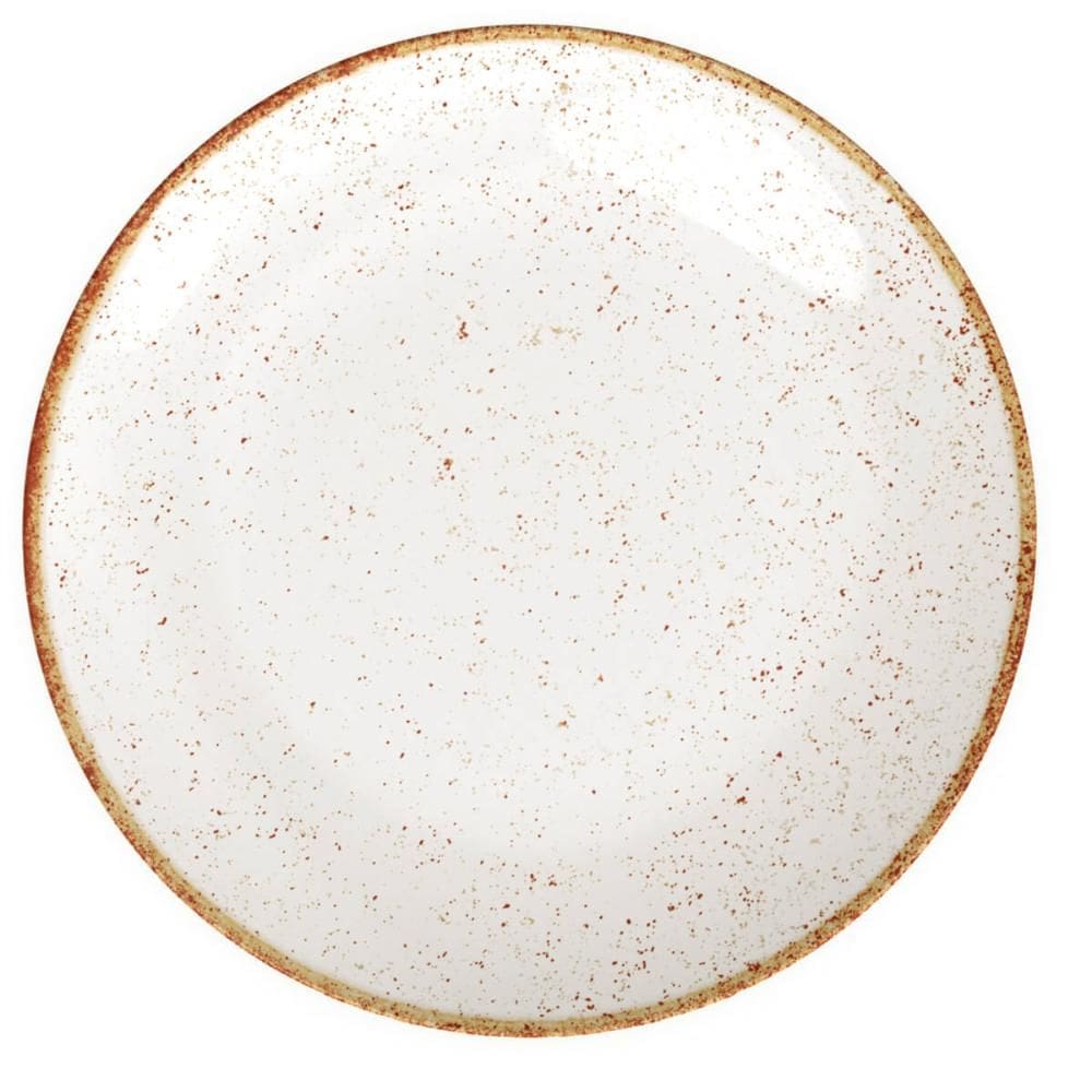 Prato Raso Tramontina Rústico Marrom em Porcelana Decorado 28cm