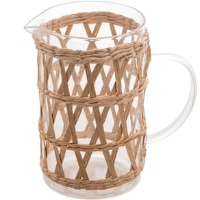 Jarra de Vidro Wolff 1L Fibra Natural e Alça Água Suco Drink