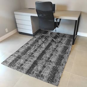 Tapete Mesclado Cinza e Preto Antiderrapante 135x200cm Polié