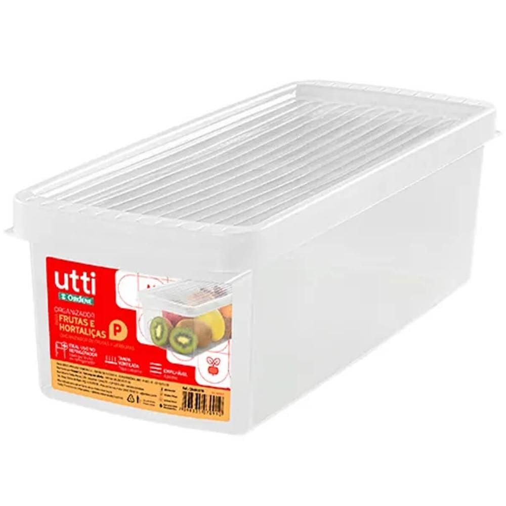 Organizador de Geladeira Legumes Verduras 4,2L Tampa Ventilá
