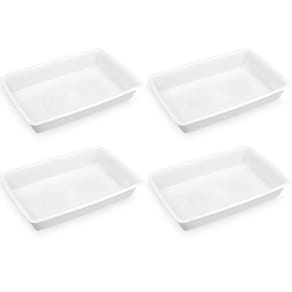 4 Bandejas Plásticas para Alimentos Retangular 7L Bacia Cozi