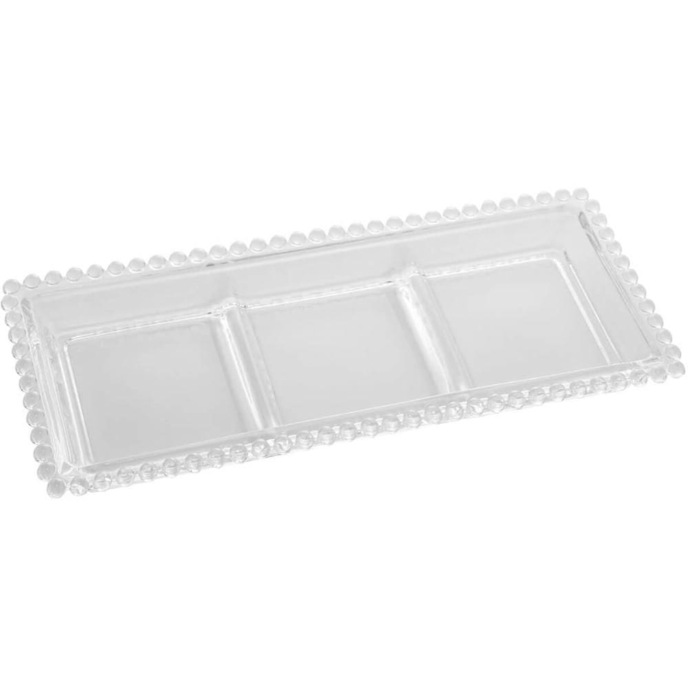 Petisqueira Cristal Wolff Pearl 3 Divisórias 30x13cm Incolor