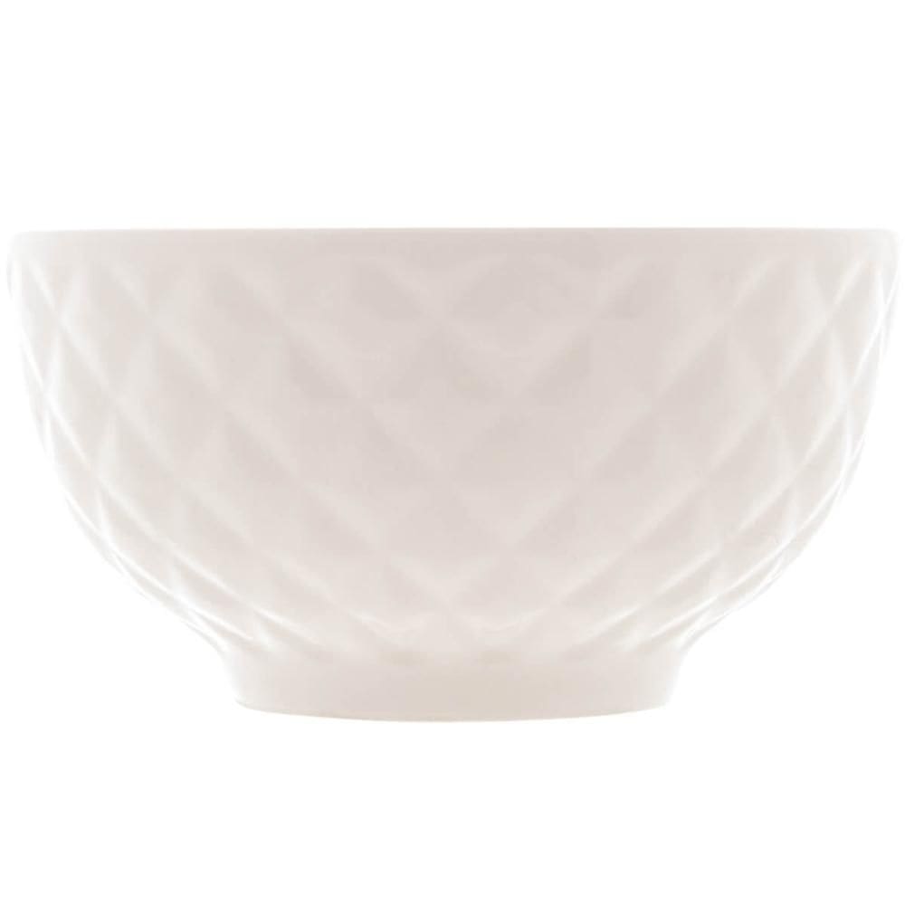 Tigela de Porcelana Branca Diamond Lyor 280ml Cumbuca Pequena para Sobremesas Frutas