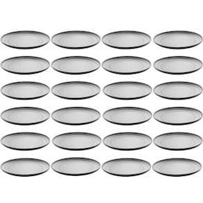 Kit 24 Pratos de Melamina para Sobremesa Oriental Restaurante Japonês 18cm Preto Fosco