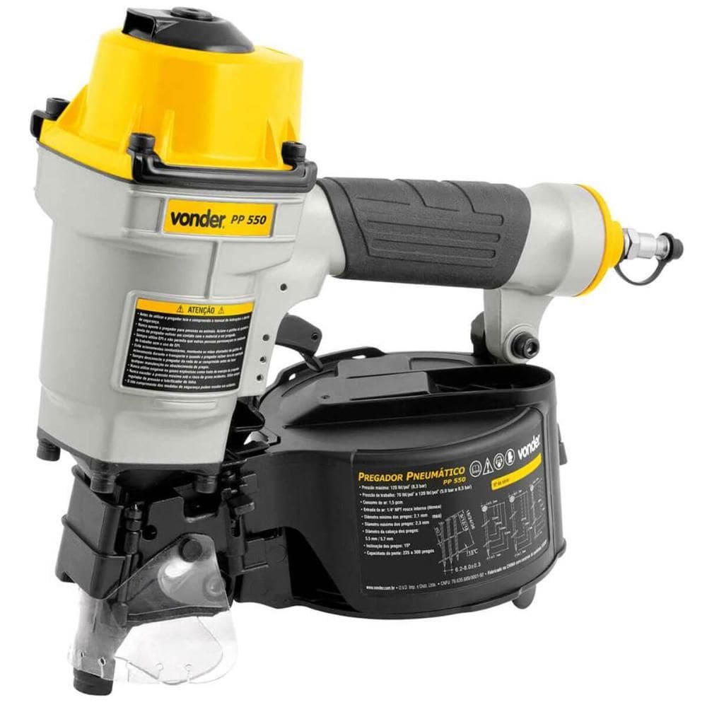 Pregador Pneumático Vonder em Alumínio Profissional Industrial PP 550