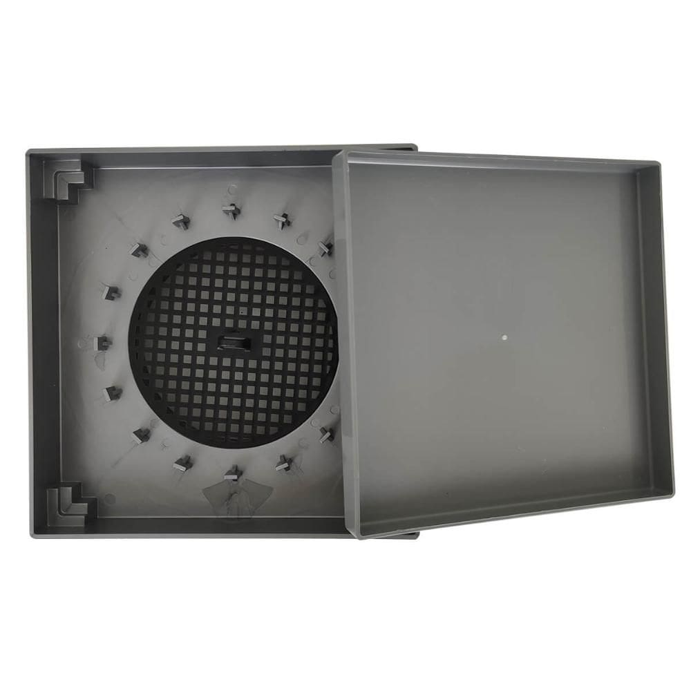 Ralo Oculto Invisível 15x15cm para Banheiro Astra Quadrado Plástico Cinza
