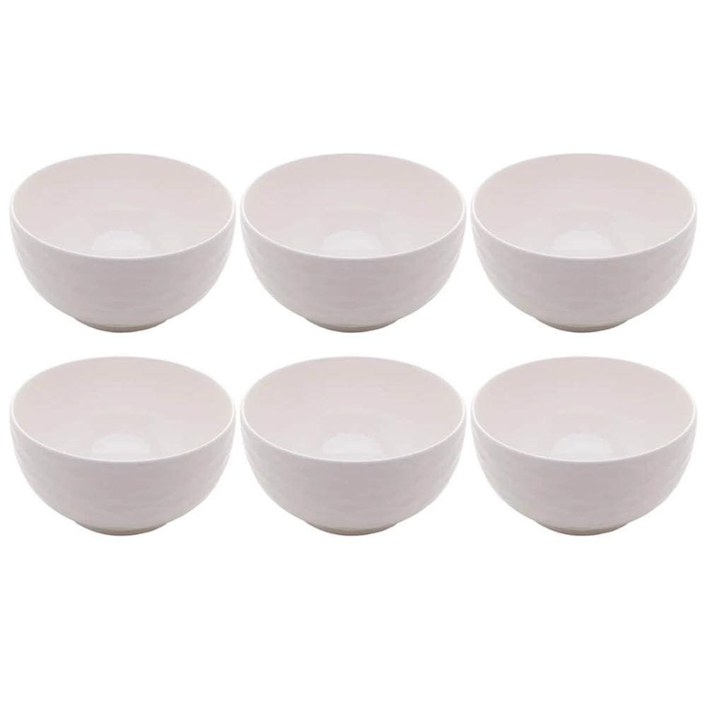 6 Tigelas de Porcelana Brancas Lyor 400ml Bowls Açaí Sobremesa Caldos Sopas