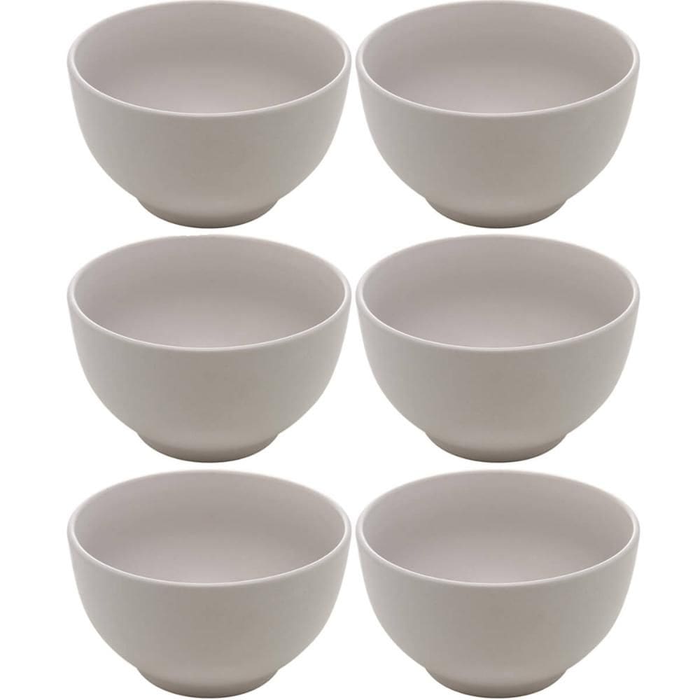 6 Tigelas 680ml Cumbucas Bowls de Cerâmica Lyor Bege Cronus Sobremesa Sopa