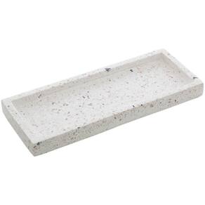Bandeja de Mármore Terrazo Lyor Retangular 25x10x2cm Decorativa para Bancada de Banheiro