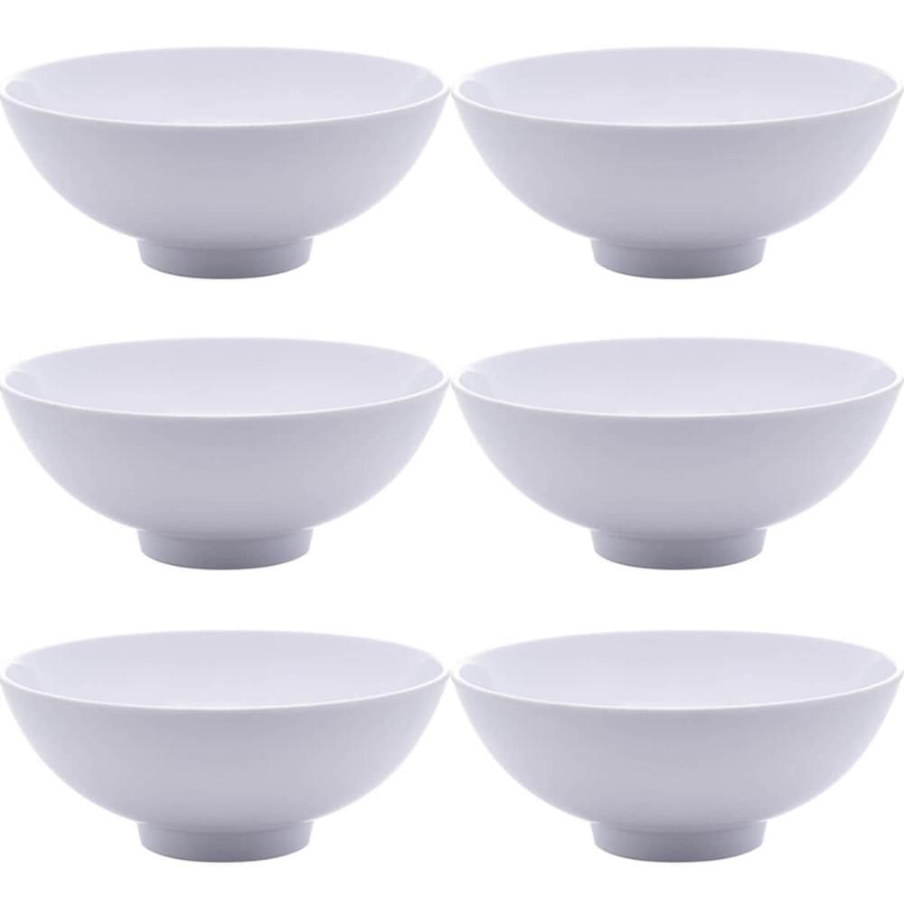 Conjunto 6 Bowls de Melamina Brancos 400ml Cumbuquinhas Tigelas Lyor Sobremesa Frutas