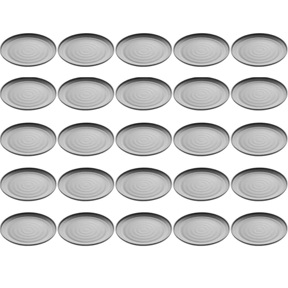 Conjunto de 25 Pratos para Sushi Sashimi em Melamina Preto Fosco 25,5cm para Restaurantes