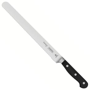 Faca de Cortar Pão Profissional Serrilhada Inox 10` Tramontina Century Bolo Torta Confeitaria Preto
