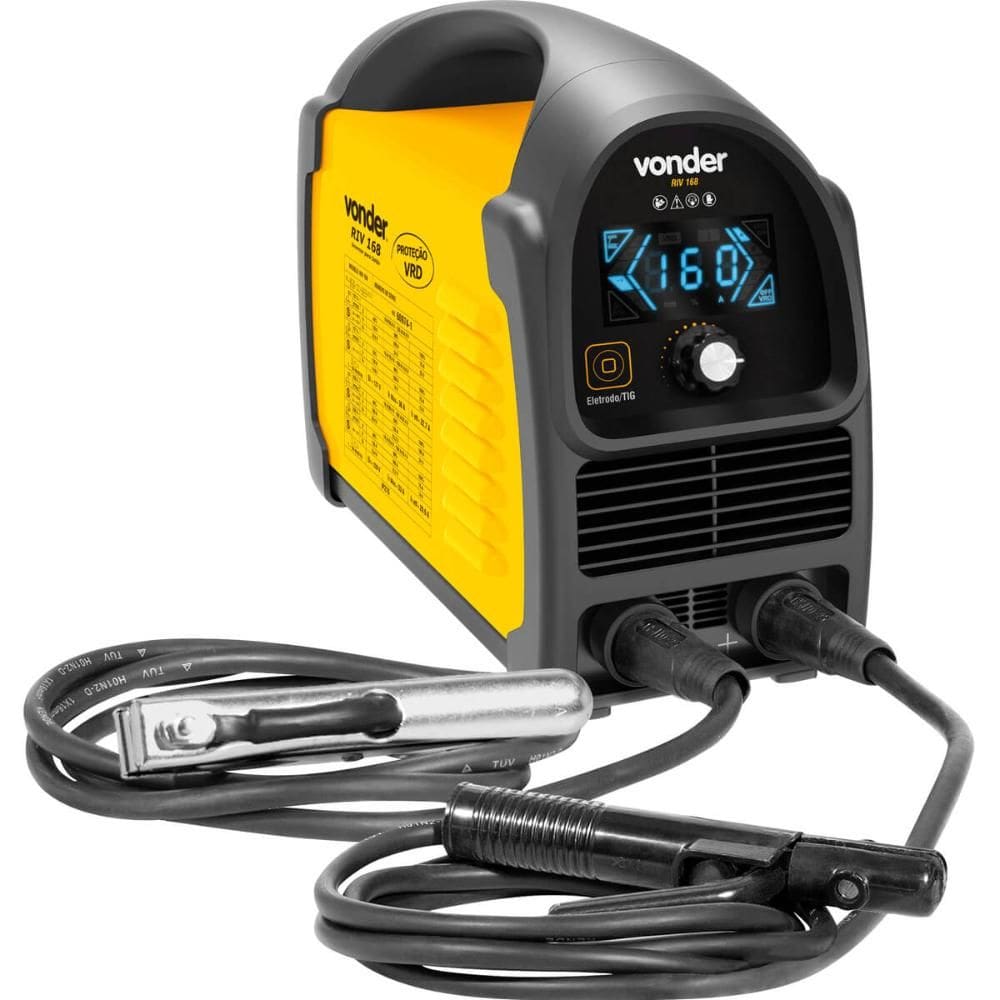 Inversor para Solda Eletrodo TIG 160A Bivolt RIV168 Vonder Monofásico com Display de LED
