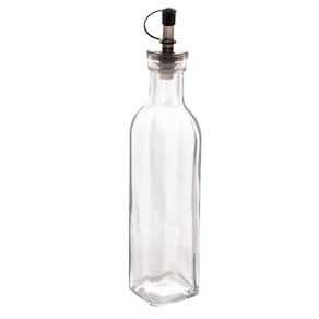 Garrafa de Vidro para Azeite ou Vinagre 270ml com Bico Dosador e Tampa Lyor Transparente