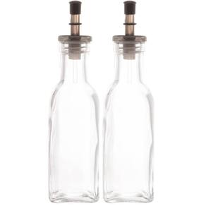 Kit 2 Garrafas para Azeite ou Vinagre de Vidro 200ml com Dosador Lyor Temperar Saladas