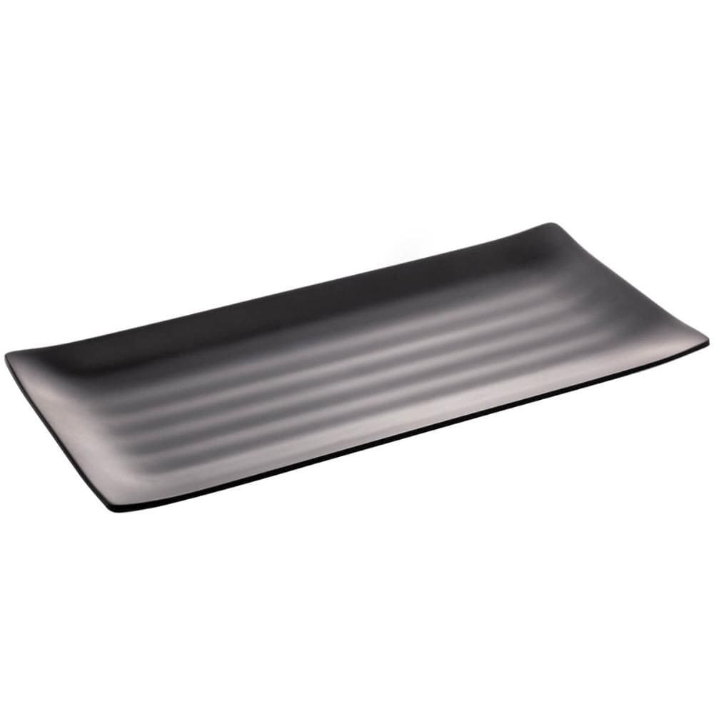 Kit 36 Travessas Servir Sushi Sashimi 35x16cm Comida Japonesa Melamina Pretas para Restaurante Bar Lancheria