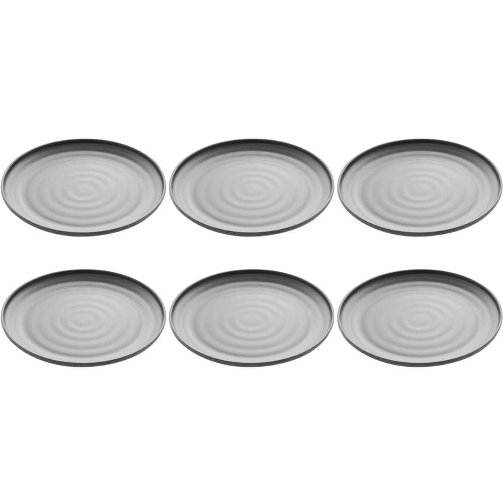 Kit 6 Pratos de Melamina Preto Fosco 25,5cm para Sushi Casa Restaurante Refeições Lyor Tóquio