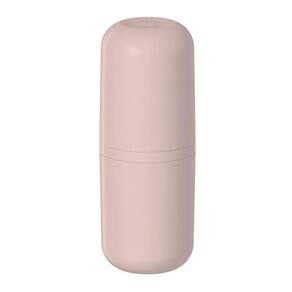 Porta Escova de Dentes com Tampa Bold Rosa Duna para Banheiro Lavabo Pia Ou