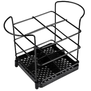 Organizador de Talheres Utimil Porta Garfo e Faca Preto para Mesa Bancada Armário