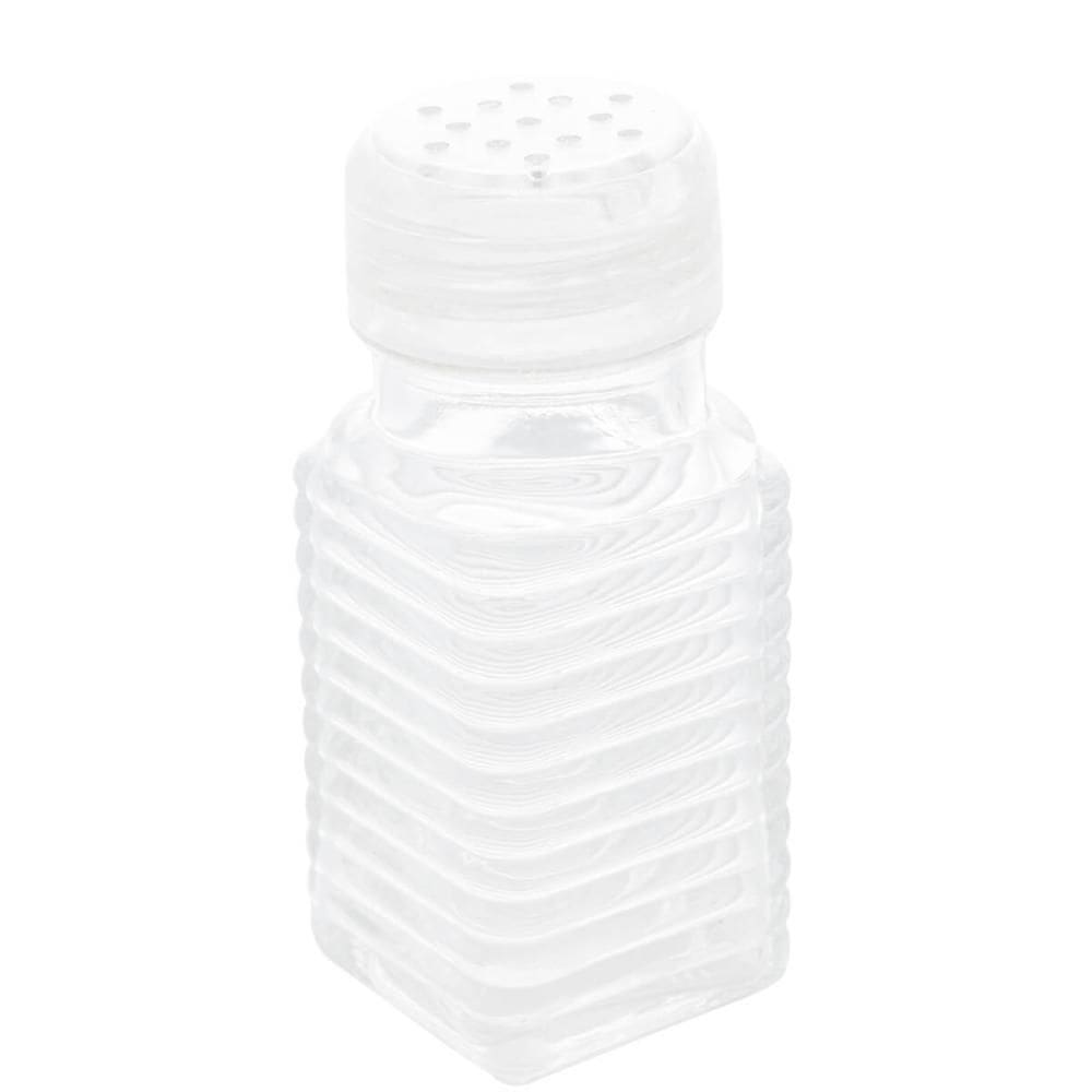 Pote Saleiro Pimenteiro Lyor 80ml Temperos Quadrado de Vidro com Tampa Plástica