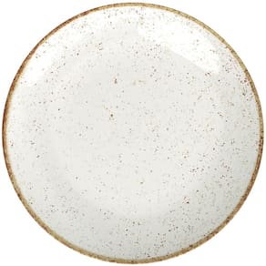 Prato Porcelana Tramontina Rústico Raso 25cm Marrom Decorado Avulso Cozinha Casa