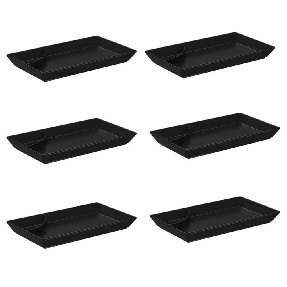 Kit 6 Pratos para Sushi Comida Japonesa Oriental com Porta S