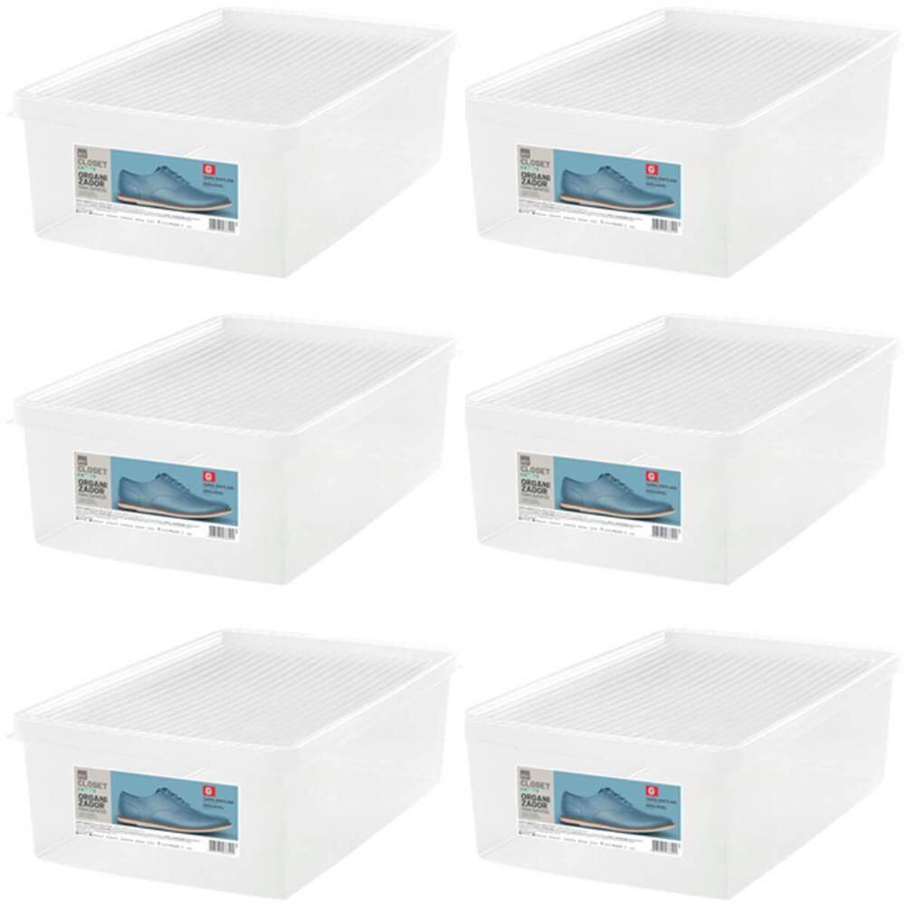 Conjunto 6 Caixas para Calçados 38 ao 46 com Tampa Ventiláve