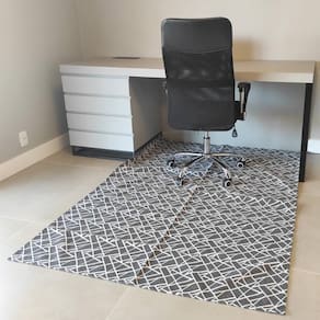 Tapete para Sala 135x200cm Geométrico Cinza Antiderrapante J