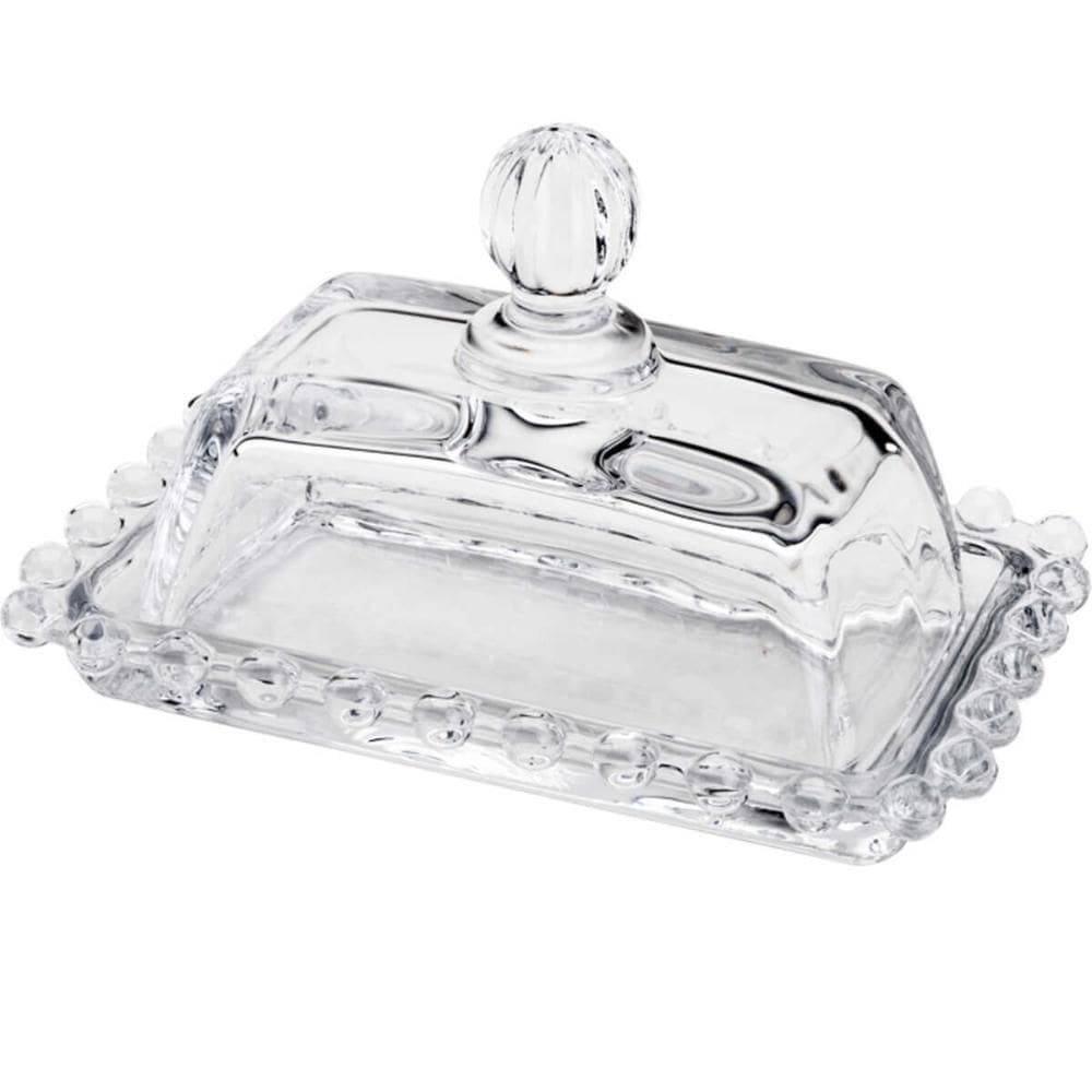 Manteigueira Wolff Pearl com Tampa Porta Manteiga de Cristal