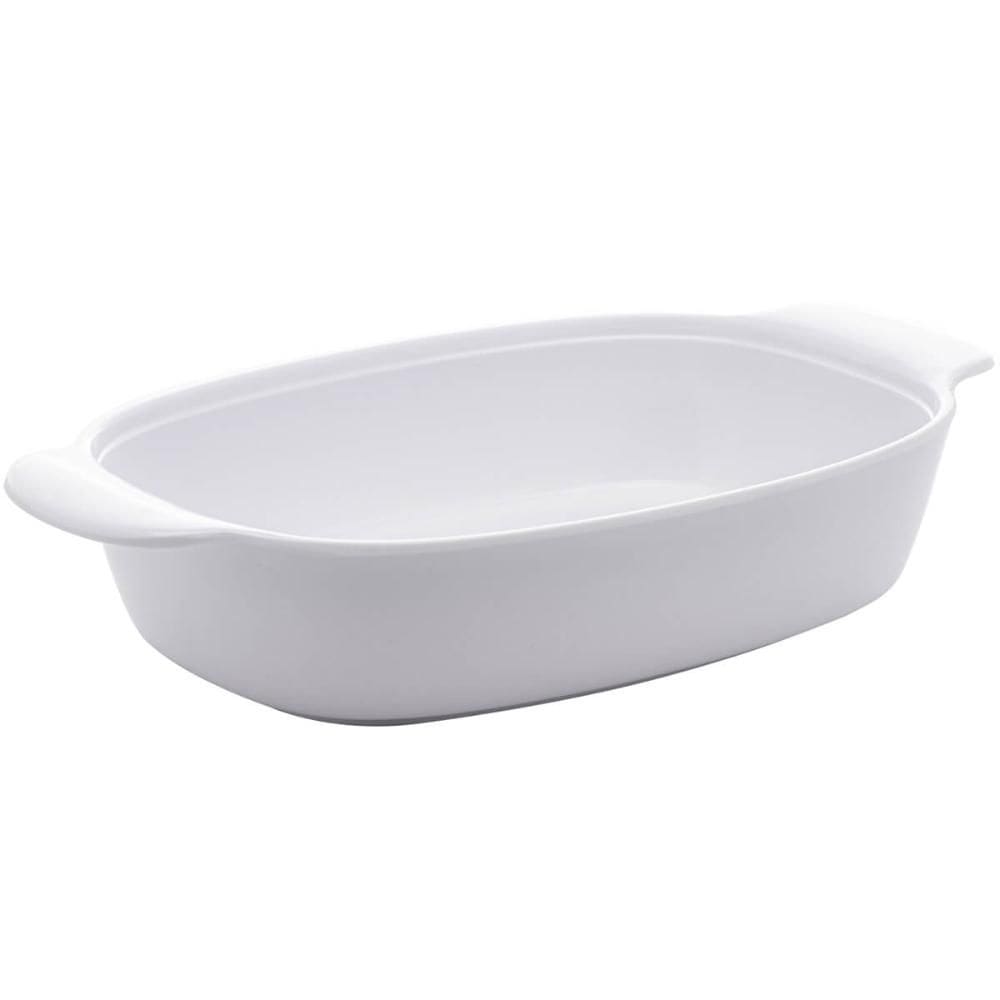 Travessa Lyor Melamina Branca Milão 23x13cm com Alças Latera