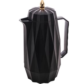 Garrafa Térmica Lyor Vintage 1L Preta Bule Café Chá Água Plá