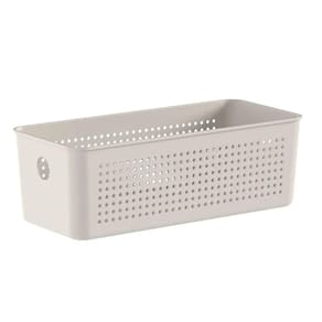 Cesto Organizador 27x12x9cm Flow Bege Caixa Organizadora 3L